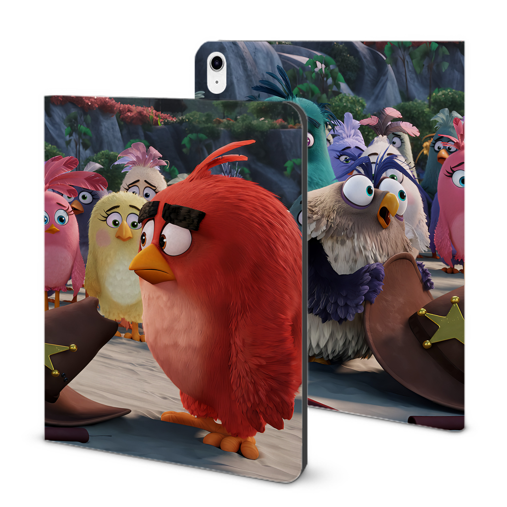 （画像用） Angry Birds アングリーバード IPad ケース ブック型 PUレザー TPU 耐衝撃 軽量 薄型 ペン収納なし 全面保護 IPad 各モデル対応
